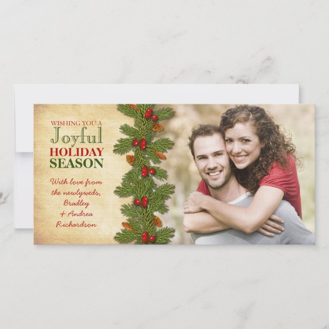 Cartes Pour Fêtes Annuelles Nos premiers Noël Ensemble Boughs Vacances (Devant)