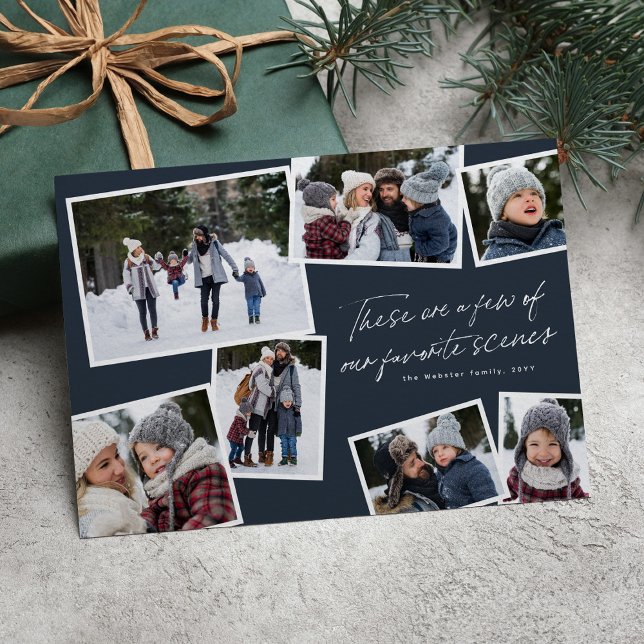 Cartes Pour Fêtes Annuelles Nos scènes préférées Noël collage marine 2022 (Créateur téléchargé)