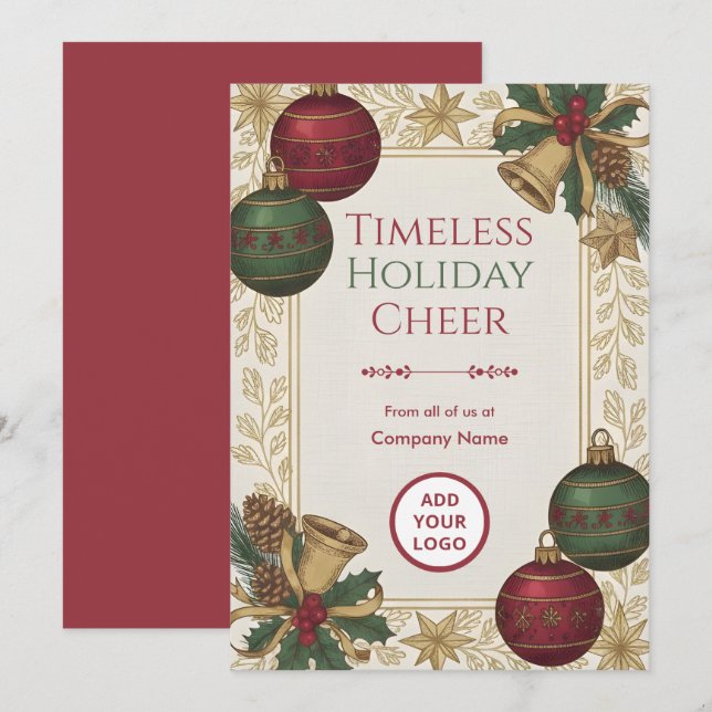 Cartes Pour Fêtes Annuelles Nostalgic Heirloom Holiday Client Logo Ready Pack (Devant / Derrière)