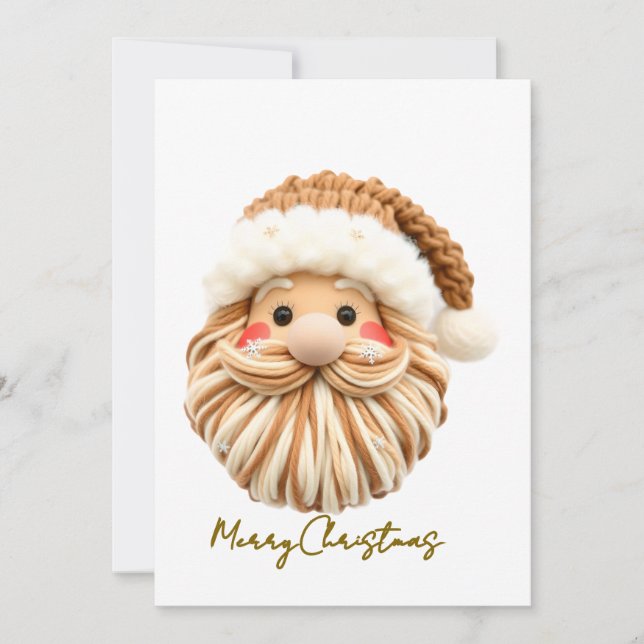 Cartes Pour Fêtes Annuelles notch-hook Santa face Crochet  (Devant)