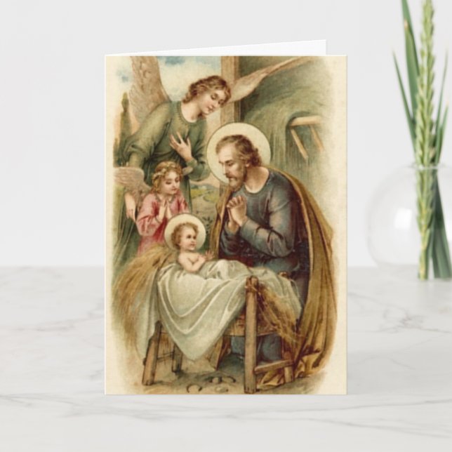 Cartes Pour Fêtes Annuelles Note (Écriture) : Nativité Saint-Joseph (Devant)