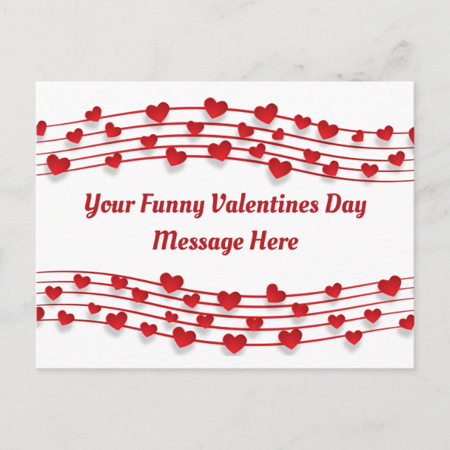 Cartes Pour Fêtes Annuelles Notes de musique Coeurs d'Amour Saint Valentin (Devant)