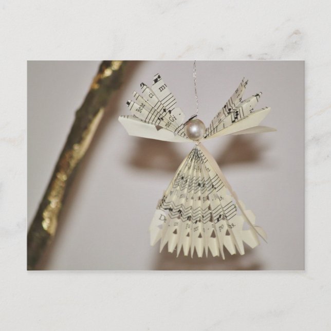 Cartes Pour Fêtes Annuelles Notes de musique Noël Angel Pearl (Devant)