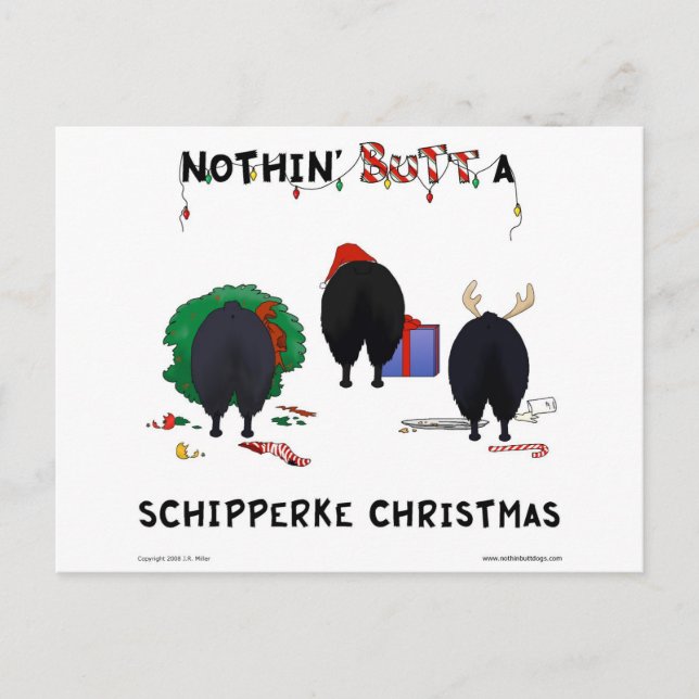 Cartes Pour Fêtes Annuelles Nothin' A Schipperke Christmas (Devant)