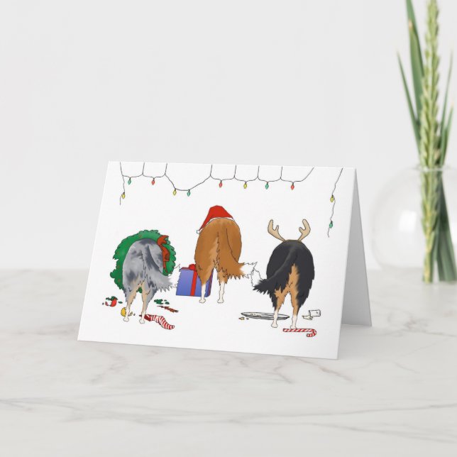 Cartes Pour Fêtes Annuelles Nothin' Butt A Collie Christmas (Devant)