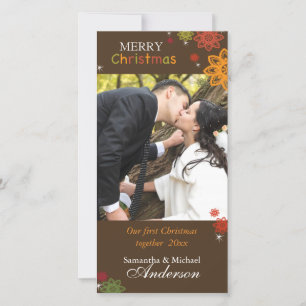 Cartes Pour Fêtes Annuelles Notre 1er Noël Ensemble Lovely Couple Photo