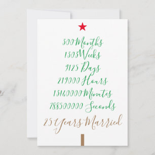 Cartes Pour Fêtes Annuelles Notre 25e Noël de mariage
