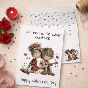 Cartes Pour Fêtes Annuelles Notre amour a la bande sonore la plus mignonne