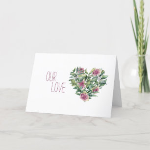 Cartes Pour Fêtes Annuelles Notre Amour Coeur Floral Saint Valentin