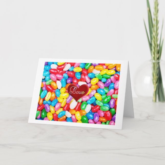 CARTES POUR FÊTES ANNUELLES NOTRE ANNIVERSAIRE "JE T'AIME" PLUS QUE JELLY BEAN (Devant)