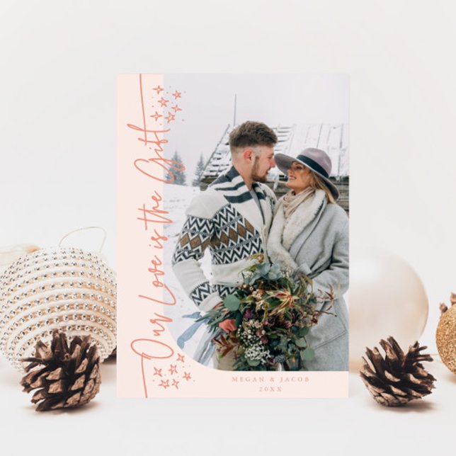 Cartes Pour Fêtes Annuelles Notre cadeau d'amour Noël photo nouvelle mariée (Créateur téléchargé)
