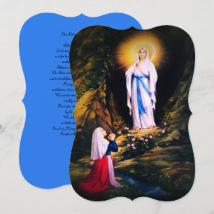 Cartes Pour Fêtes Annuelles Notre-Dame de Lourdes avec prière