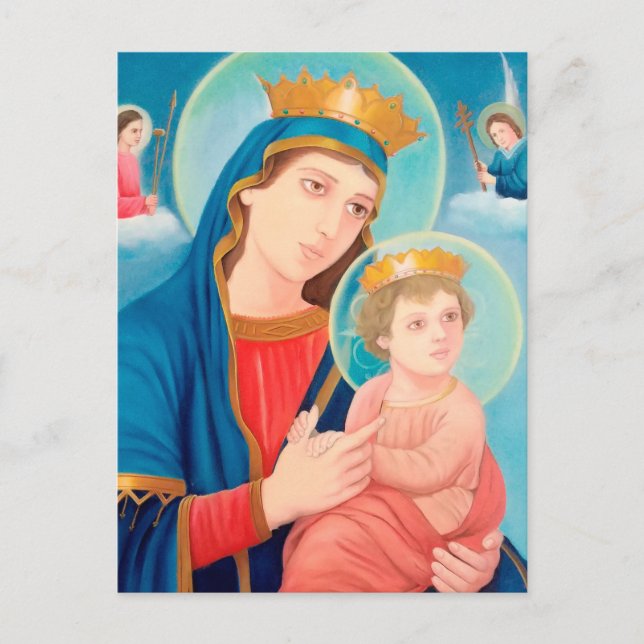 Cartes Pour Fêtes Annuelles Notre-Dame de Perpétuel aide catholique (Devant)