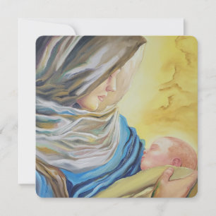 Cartes Pour Fêtes Annuelles Notre-Dame du Silence tenant l'enfant Jésus