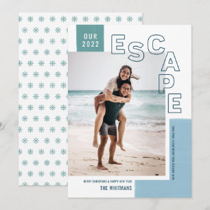 Cartes Pour Fêtes Annuelles Notre évasion   Plage photo moderne Noël
