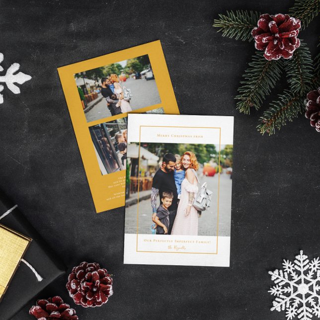 Cartes Pour Fêtes Annuelles Notre Famille Parfaitement Imparfaite | 3 Photo No (Créateur téléchargé)