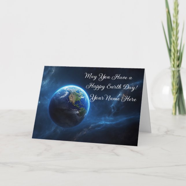 Cartes Pour Fêtes Annuelles Notre maison Sapphire dans l'espace (Devant)