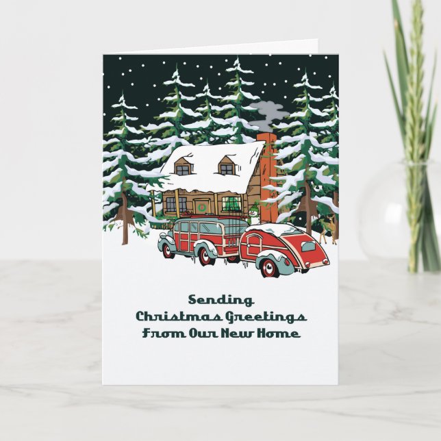 Cartes Pour Fêtes Annuelles Notre nouvelle adresse Noël (Devant)