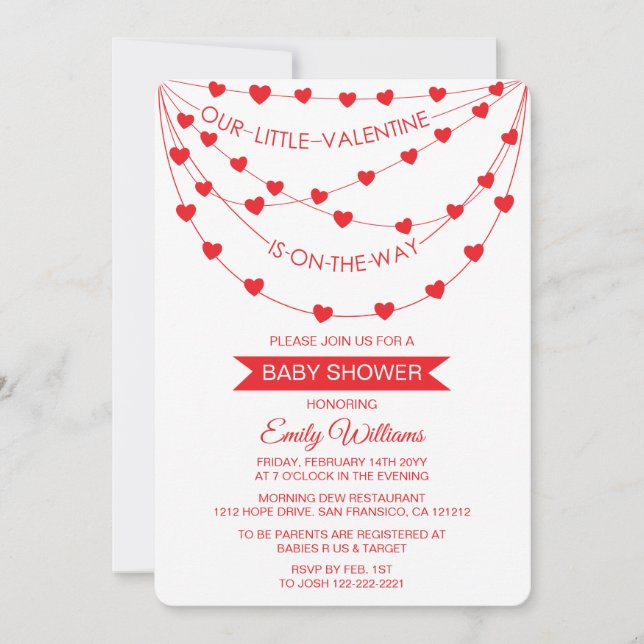 CARTES POUR FÊTES ANNUELLES NOTRE PETIT VALENTIN EST EN ROUTE FETE PRÉNATALE (Devant)