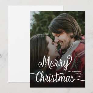 Cartes Pour Fêtes Annuelles Notre premier Noël Chic Script Nom Christmass C