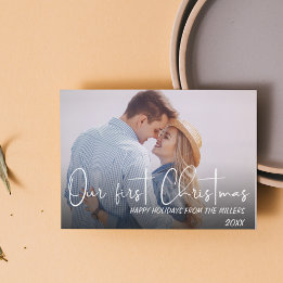 Cartes Pour Fêtes Annuelles Notre Premier Noël Comme M. Et Mme Happy Holidays