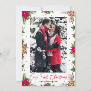 Cartes Pour Fêtes Annuelles Notre Premier Noël En Tant Que Cadre Photo Mr & Mr