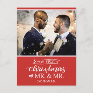 Cartes Pour Fêtes Annuelles Notre premier Noël en tant que m & m newlyweds Hol