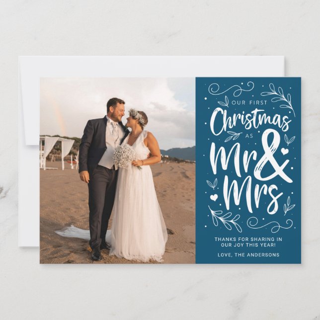 Cartes Pour Fêtes Annuelles Notre Premier Noël En Tant Que Monsieur. & Mme (Devant)