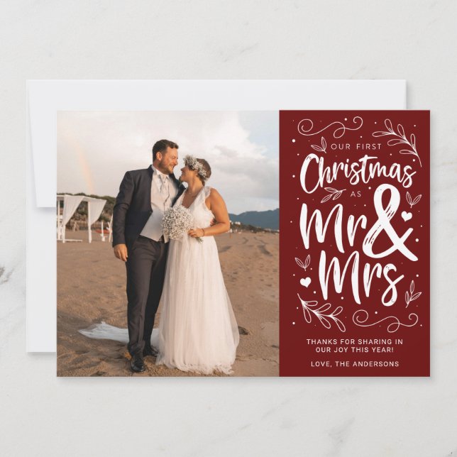 Cartes Pour Fêtes Annuelles Notre Premier Noël En Tant Que Monsieur. & Mme (Devant)