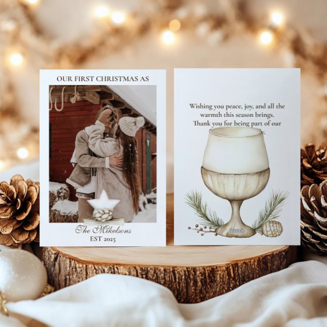 Cartes Pour Fêtes Annuelles Notre premier Noël ensemble photo rustique (Créateur téléchargé)