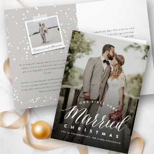 Cartes Pour Fêtes Annuelles Notre premier Noël très marié Mr & Mrs Mariage