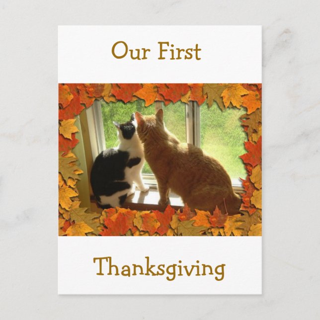Cartes Pour Fêtes Annuelles Notre premier Thanksgiving (Devant)