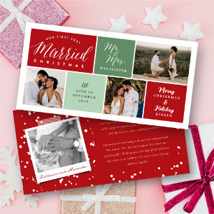 Cartes Pour Fêtes Annuelles Notre premier très marié Noël 3 Mariage photo