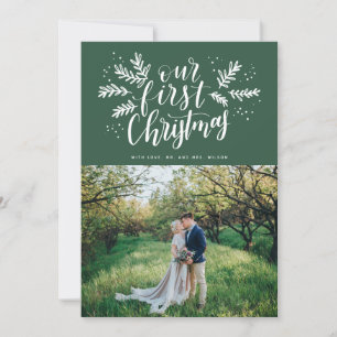 Cartes Pour Fêtes Annuelles Notre première photo de Noël à la main