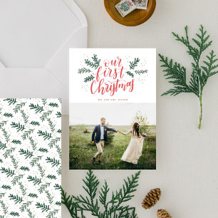 Cartes Pour Fêtes Annuelles Notre première photo de Noël à la main
