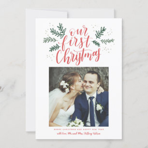 Cartes Pour Fêtes Annuelles Notre première photo de Noël à la main