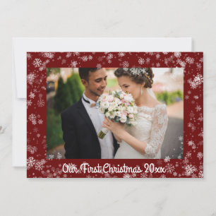 Cartes Pour Fêtes Annuelles Notre première photo de Noël dactylographiée sur n