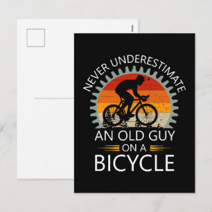 Cartes Pour Fêtes Annuelles N'oubliez jamais un vieux sur un vélo