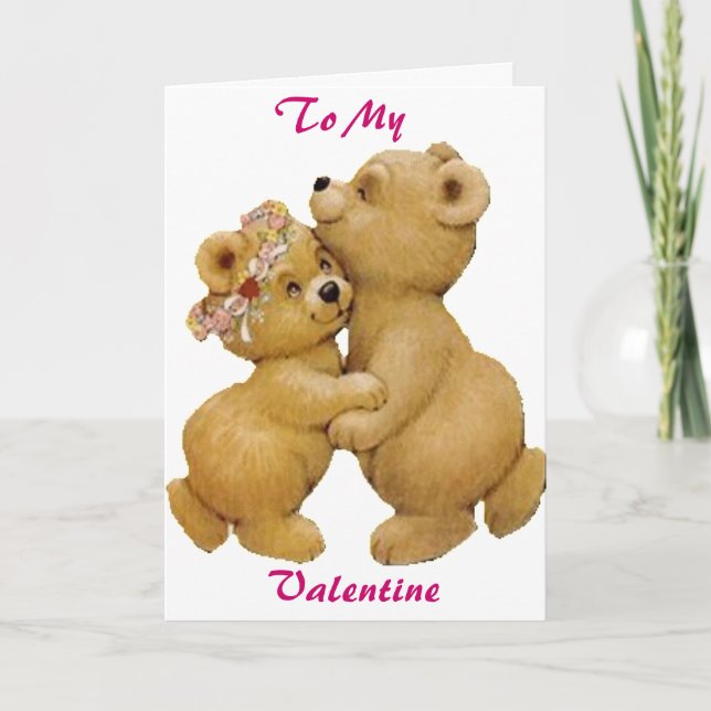 Cartes Pour Fêtes Annuelles Nounours dansants (Devant)