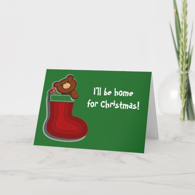 Cartes Pour Fêtes Annuelles Nounours drôle mignon dans le stockage Noël (Devant)