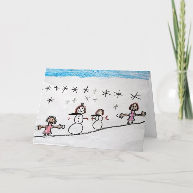 Cartes Pour Fêtes Annuelles Nous aimons la neige (Devant)