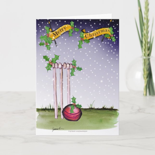 Cartes Pour Fêtes Annuelles nous aimons le cricket xmas (Devant)