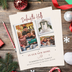 Cartes Pour Fêtes Annuelles Nous avons déménagé Famille Photo Collage Noël Dém