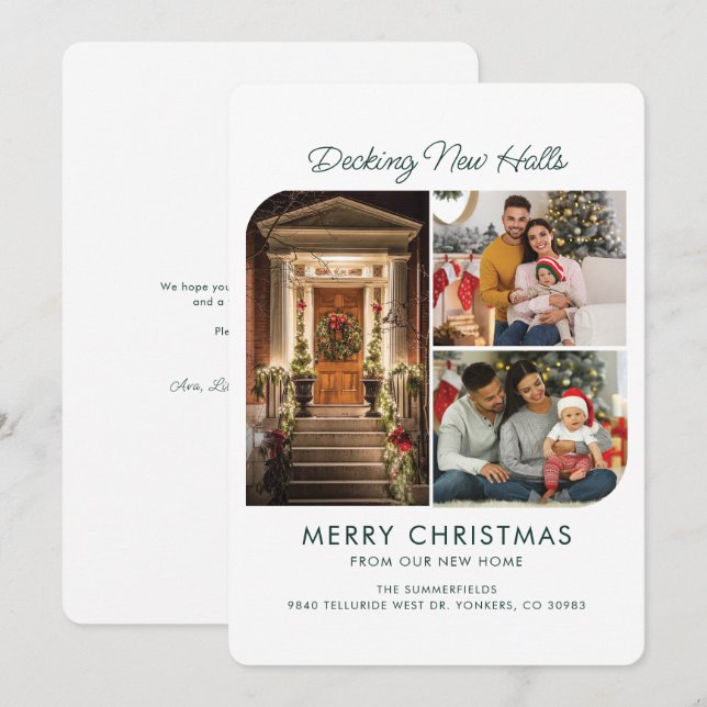 Cartes Pour Fêtes Annuelles Nous avons déménagé Noël Script de Noël Déménageme (Devant / Derrière)