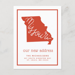 Cartes Pour Fêtes Annuelles Nous avons déménagé   Typographie du Missouri
