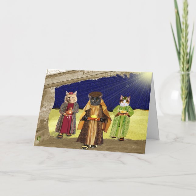 Cartes Pour Fêtes Annuelles nous avons trois chats (Devant)