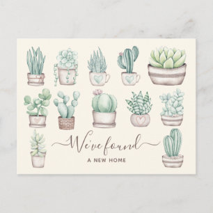 Cartes Pour Fêtes Annuelles Nous Avons Trouvé Nouveau Accueil Aquarelle Cute B