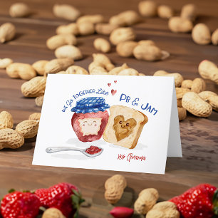 Cartes Pour Fêtes Annuelles Nous Ensemble Jam & Arachide Beurre mignonne Valen