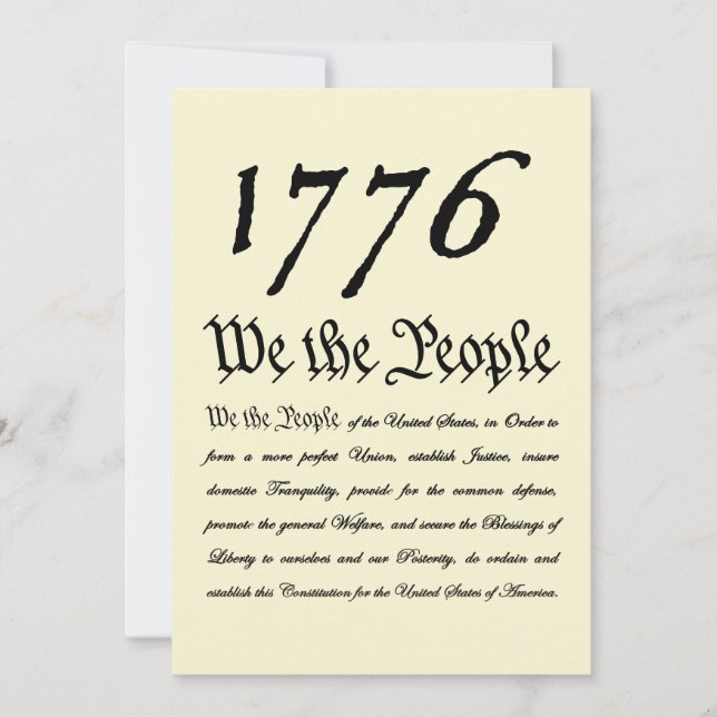 Cartes Pour Fêtes Annuelles Nous le peuple - 1776 (Devant)