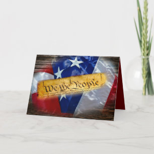 Cartes Pour Fêtes Annuelles Nous Le Peuple Drapeau Américain